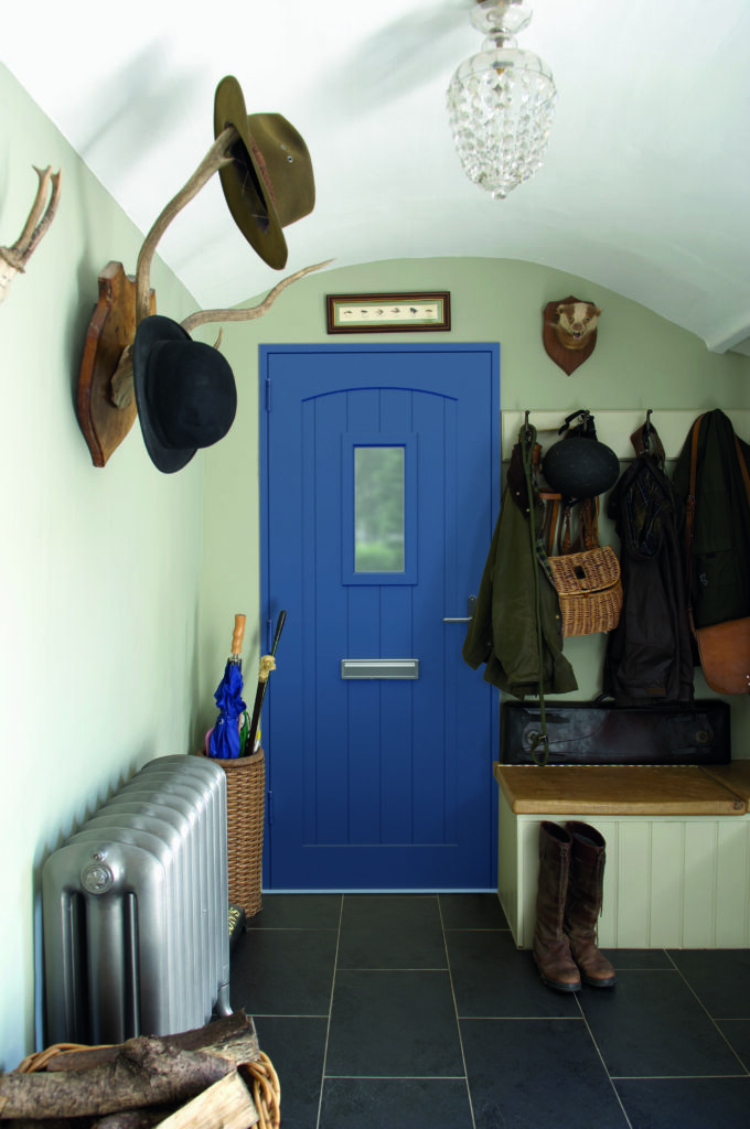 Smart signature door installed in a home. Inside view. 